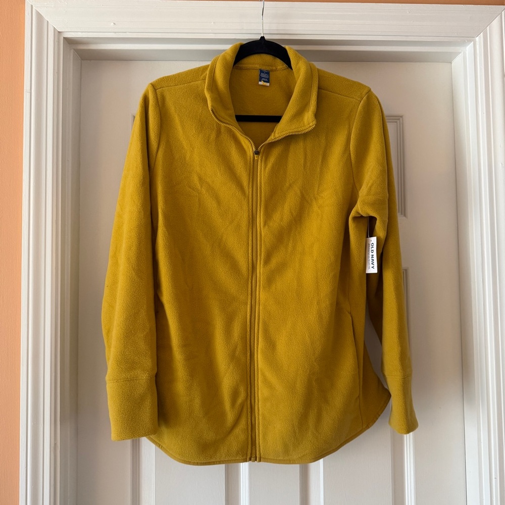 Old Navy Mustard Yellow Fleece Zip Up Jacket